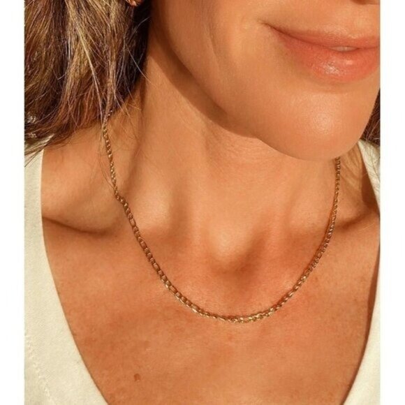 Figaro Cuban link Gold Chain Waterproof Classic Necklace Layering Gold Chain - Picture 11 of 11